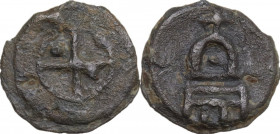 Tessera in piombo di epoca medievale. PB. 2.42 g. 16.00 mm. BB.