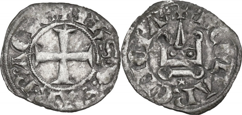 Frankish Greece, Achaea. Philip of Savoy (1301-1306). BI Denier, Tournois series...