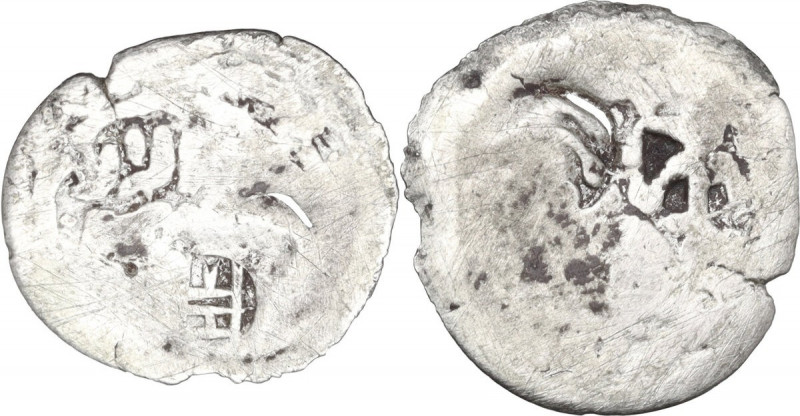 Genoese Colonies. Caffa. AR Golden Horde Asper with genoese door countermark. Lu...
