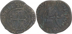 Rhodes. The order of St. John. Peter of Aubusson (1476-1503). BI Denier. Malloy 46; Schl. pl. X, 24; Metcalf -. BI. 0.45 g. 14.00 mm. RR. VF.