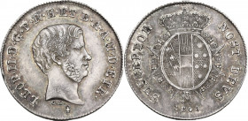 Firenze. Leopoldo II di Lorena (1824-1859). Paolo 1845. Sigle G. N. (Giuseppe Niderost, incisore) e fiasca (Domenico Fiaschi, zecchiere). CNI 84; Gal....