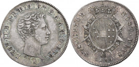 Firenze. Leopoldo II di Lorena (1824-1859). Mezzo paolo 1839. Sigle G. N. (Giuseppe Niderost, incisore) e fiasca (Domenico Fiaschi, zecchiere). CNI 64...