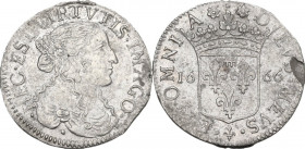 Fosdinovo. Maria Maddalena Centurioni, moglie di Pasquale Malaspina (1663-1669). Luigino 1666. Camm. 66. AG. 1.79 g. 20.30 mm. BB.