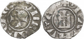 Genova. Repubblica (1139-1339). Denaro. CNI 65/66; Cf. MIR (Piem. Sard. Lig. Cors.) 16. MI. 0.62 g. 15.00 mm. R. Tipologia di stile bizzarro rispetto ...