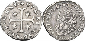 Genova. Dogi Biennali (1528-1797), III fase (1637-1797). 8 soldi o diciassettesimo di scudo 1653. CNI 16/21; MIR (Piem. Sard. Lig. Cors.) 302/1. AG. 2...
