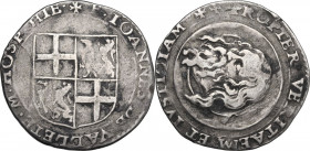 Malta. Jean de la Vallete (1557-1568). 4 tarì. Restelli-Sammut 39 tav. VII, 3.. AG. 9.90 g. 33.00 mm. RRR. Molto rara. qBB/BB.