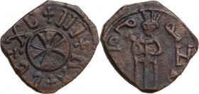 Messina. Ruggero II (1105-1154). Follaro. Sp. 78; Travaini 1995 191; D'Andrea-Contreras (Normans) 226. AE. 1.15 g. 13.00 mm. R. Bel BB.