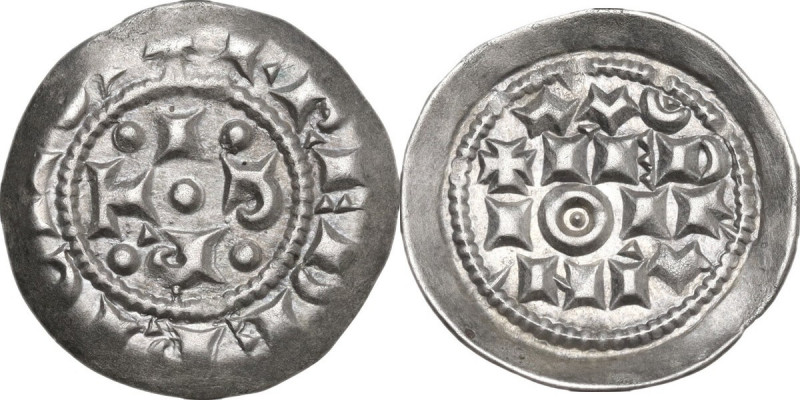 Milano. Federico I di Svevia (1152-1190). Denaro imperiale scodellato. CNI 6 e 1...