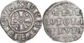Milano. Monetazione comunale a nome di Federico (1240-1310). Denaro imperiale piano. CNI 16/20; MIR (Milano) 60; Murari 28. AG. 0.77 g. 16.00 mm. R. B...