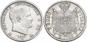 Milano. Napoleone Bonaparte (1805-1814). 2 lire 1811 M. CNI 83; Crippa 30/D; MIR (Milano) 491/4. AG. 9.94 g. 27.00 mm. NC. Principio di patina dorata....