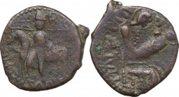 Mileto. Ruggero I (1085-1101). Trifollaro, 1098-1101. MEC 14, 93; Travaini 1995 160; D'Andrea-Contreras (Normans) 131. AE. 9.56 g. 27.00 mm. R. BB. Qu...