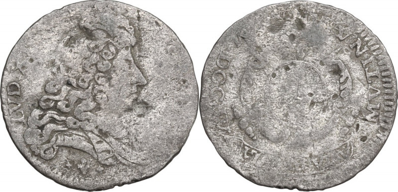 Modena. Luigi XIV re di Francia (1702-1706). Mezza Lira 1704. CNI 1/17; MIR (Emi...