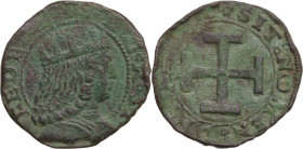 Napoli. Federico III d'Aragona (1496-1501). Sestino. P/R 11/12; MIR (Napoli) 109. MI. 2.36 g. 19.00 mm. NC. Patina verde. BB.