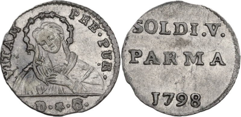 Parma. Ferdinando I di Borbone (1765-1802). Cinquina o parpagliola 1798. CNI 163...