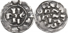 Pavia. Enrico III di Franconia (1056-1106). Denaro. CNI 1/14; MIR (Lombardia, zecche) 837; Limido-Fusconi 28. AG. 1.30 g. 16.50 mm. Bel BB.