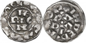 Pavia. Enrico IV di Franconia (1106-1105). Denaro. CNI 1 ; Limido-Fusconi 29; MIR (Lombardia, zecche) 838. AG. 1.23 g. 17.00 mm. RRR. La presenza dell...