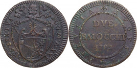 Perugia. Pio VI (1775-1799), Giovanni Angelo Braschi. 2 baiocchi 1795. CNI 1; M. 394; Berm. 3133. AE. 18.70 g. 36.00 mm. NC. BB.