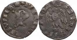 Pisa. Repubblica a nome di Federico II (1313-1406). Picciolo. CNI 91/92; MIR (Toscana, zecche) 412/17. MI. 0.75 g. 14.00 mm. Tipologia senza segno di ...