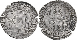 Roma. Senato Romano (1294-1303). Grosso. CNI 238/240; M. 30; Berm. 128. AG. 2.35 g. 23.00 mm. RRR. Molto rara. Schiacciature da conio. BB. Nel 1325 e ...