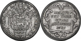Roma. Innocenzo XI (1676-1689), Benedetto Odescalchi. Testone (riformato) A. IX, 1685. CNI 107; M. 100; Berm. 2105. AG. 9.05 g. 32.00 mm. SPL+/qFDC. E...