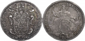 Roma. Pio VI (1775-1799), Giovanni Angelo Braschi. Mezzo scudo romano 1776 A. II. CNI 22; M. 22; Berm. 2959. AG. 13.13 g. 34.00 mm. Patina riposata. B...