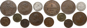 Roma. Pio IX (1846-1878), Giovanni Mastai Ferretti. Lotto di sette (7) monete prevalentemente di Pio IX (20 baiocchi, 5 baiocchi, 4 soldi (2)). Nel lo...