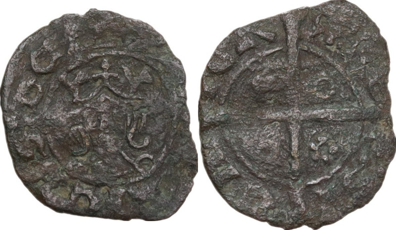 Sciacca. Federico IV il Semplice (1355-1377). Denaro. Sp. 261; MIR (Sicilia) 4. ...