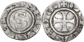 Siena. Repubblica (1180-1390). Grosso con simbolo pigna. CNI 62; MIR (Toscana, zecche) 495/5. AG. 1.05 g. 18.00 mm. R. qBB.