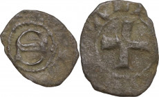 Siena. Repubblica (1180-1390). Denaro piccolo o picciolo. CNI 132/4; MIR (Toscana, zecche) 508. MI. 0.33 g. 12.00 mm. RR. qBB/BB.