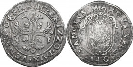 Venezia. Francesco Erizzo (1631-1646). Scudo della croce, sigle DM (Domenico Michini massaro). CNI 13; Paol. 9. AG. 31.09 g. 43.50 mm. Piccola e margi...