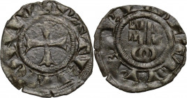 Viterbo. Sede Vacante (1268-1271), Camerlengo Pietro di Montebruno. Denaro paparino. CNI 6; M. 2; Berm. 164. MI. 0.66 g. 15.50 mm. BB/BB+.