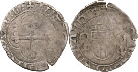 Carlo II (1504-1553). Grosso di Savoia II tipo. MIR (Savoia) 386; Biaggi 331; Sim. 56. MI. 1.78 g. 26.50 mm. MB+.