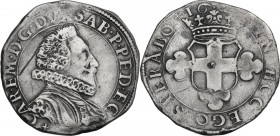 Carlo Emanuele I (1580-1630). 2 Fiorini 162[...], (III tipo). MIR (Savoia) 647; Sim. 60/16-19. AG. 5.88 g. 28.00 mm. R. Bella patina di monetiere. BB+...