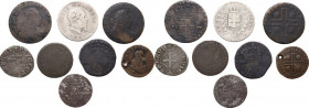 Lotto di otto (8) monete: Carlo Emanuele III soldo, Vittorio Emanuele II lira 1861 Firenze, Carlo Emanuele III 4 soldi 1735, Carlo Emanuele III 2,6 so...