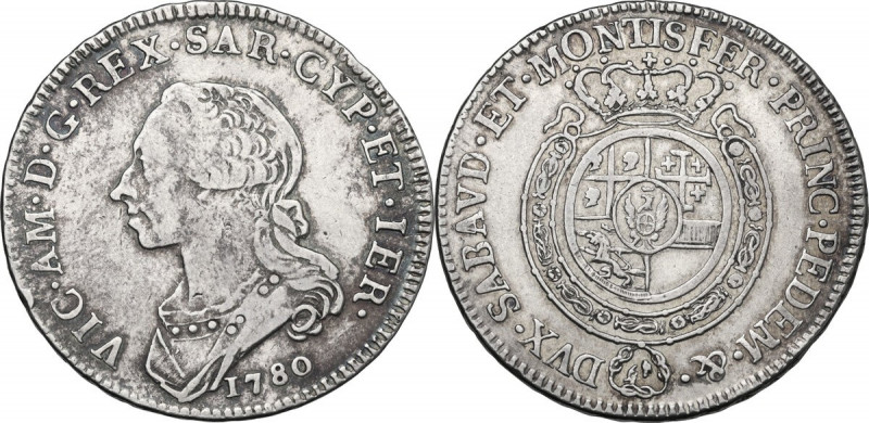 Vittorio Amedeo III (1773-1796). Mezzo Scudo da 3 lire 1780, Torino. MIR (Savoia...
