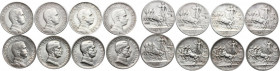 Italy. Vittorio Emanuele III (1900-1943). Serie completa di otto (8) monete da una lira 1908, 1909, 1910, 1912, 1913, 1915, 1916, 1917. Mont. 194/202....