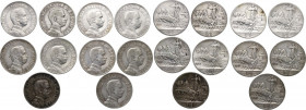 Vittorio Emanuele III (1900-1943). Lotto di 10 monete da 1 lira 1913. Pag. 772; Mont. 198. AG.