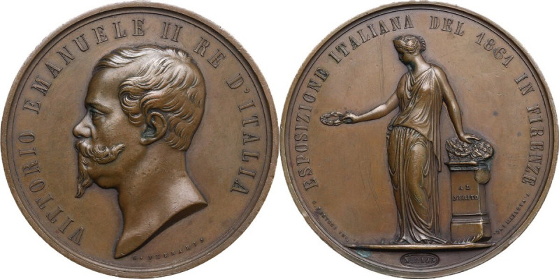 Vittorio Emanuele II (1849-1861). Medaglia per l'Esposizione Italiana di Firenze...