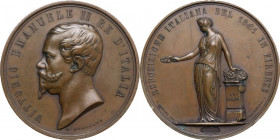 Vittorio Emanuele II (1849-1861). Medaglia per l'Esposizione Italiana di Firenze del 1861. Fava 78. Camozzi-Vertova 1138. Martini V - 2864. AE. 55.50 ...