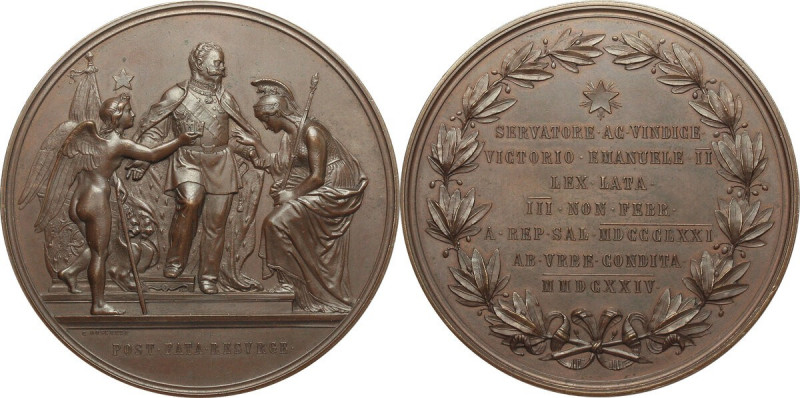 Vittorio Emanuele II (1861-1878). Medaglia 1874 per la proclamazione e il trasfe...