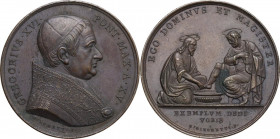 Gregorio XVI (1831-1846), Bartolomeo Alberto Cappellari. Medaglia A. XV per la Lavanda. D/ GREGORIVS XVI PONT MAX AN XV. Busto a destra con cappellino...