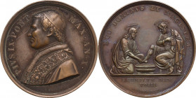 Pio IX (1846-1878), Giovanni Mastai Ferretti. Medaglia A. X per la Lavanda. D/ PIVS IX PONT MAX AN X. Busto a sinistra con cappellino, mozzetta e stol...