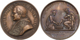 Pio IX (1846-1878), Giovanni Mastai Ferretti. Medaglia A. XVII per la Lavanda. D/ PIVS IX PONT MAX AN XVII. Busto a sinistra con cappellino, mozzetta ...