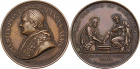 Pio IX (1846-1878), Giovanni Mastai Ferretti. Medaglia A. XVIII per la Lavanda. D/ PIVS IX PONT MAX AN XVIII. Busto a sinistra con cappellino, mozzett...