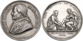 Pio IX (1846-1878), Giovanni Mastai Ferretti. Medaglia A. XIX per la Lavanda. D/ PIVS IX PONT MAX AN XIX. Busto a sinistra con cappellino, mozzetta e ...