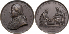 Pio IX (1846-1878), Giovanni Mastai Ferretti. Medaglia A. XX per la Lavanda. D/ PIVS IX PONT MAX AN XX. Busto a sinistra con cappellino, mozzetta e st...
