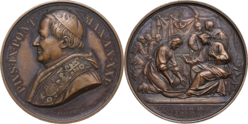 Pio IX (1846-1878), Giovanni Mastai Ferretti. Medaglia A. XXI per la Lavanda. D/...