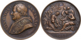 Pio IX (1846-1878), Giovanni Mastai Ferretti. Medaglia A. XXI per la Lavanda. D/ PIVS IX PONT MAX AN XXI. Busto a sinistra con cappellino, mozzetta e ...