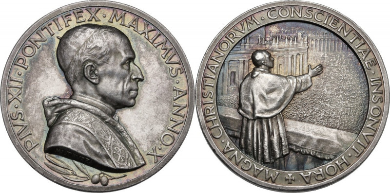 Pio XII (1939-1958), Eugenio Pacelli. Medaglia annuale, A. X. Discorso di Pasqua...