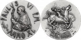 Paolo VI (1963-1678), Giovanni Battista Montini. Medaglia straordinaria, A. XI. D/ PAULUS VI PM ANNO XI. Mezzo busto del pontefice a sinistra con zucc...